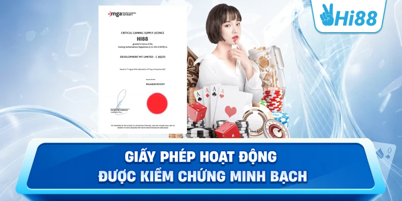 Giấy phép hoạt động được kiểm chứng minh bạch